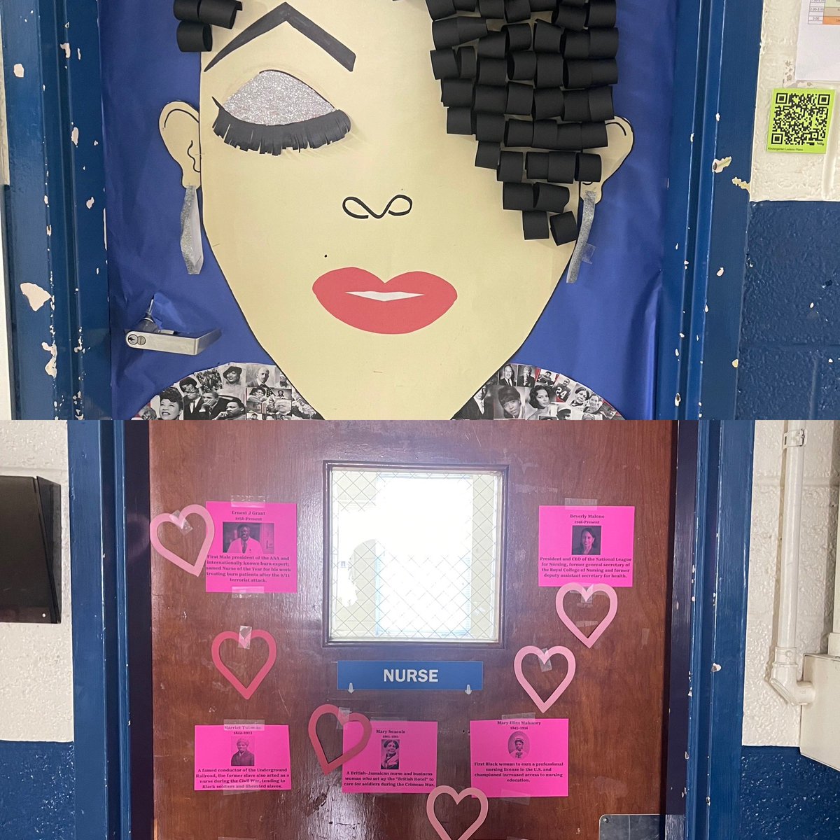 Our bulletin boards and doors are done for Black History Month.#WeGrowChildren