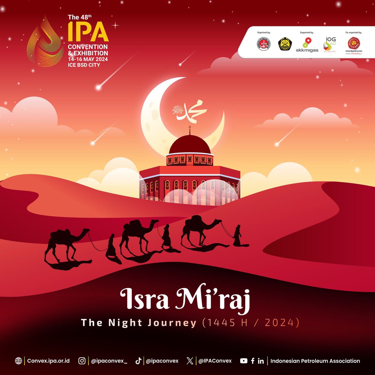 Reflecting on the divine journey of Isra and Mi'raj in the blessed year 1445 Hijri. May this sacred occasion bring enlightenment, peace and blessings to all

  #IsraMiraj1445H #SpiritualJourney #BlessingsOfTheNight #IPAConvex2024 #OilandGas #Migas #CleanerEnergy #EnergyTransition