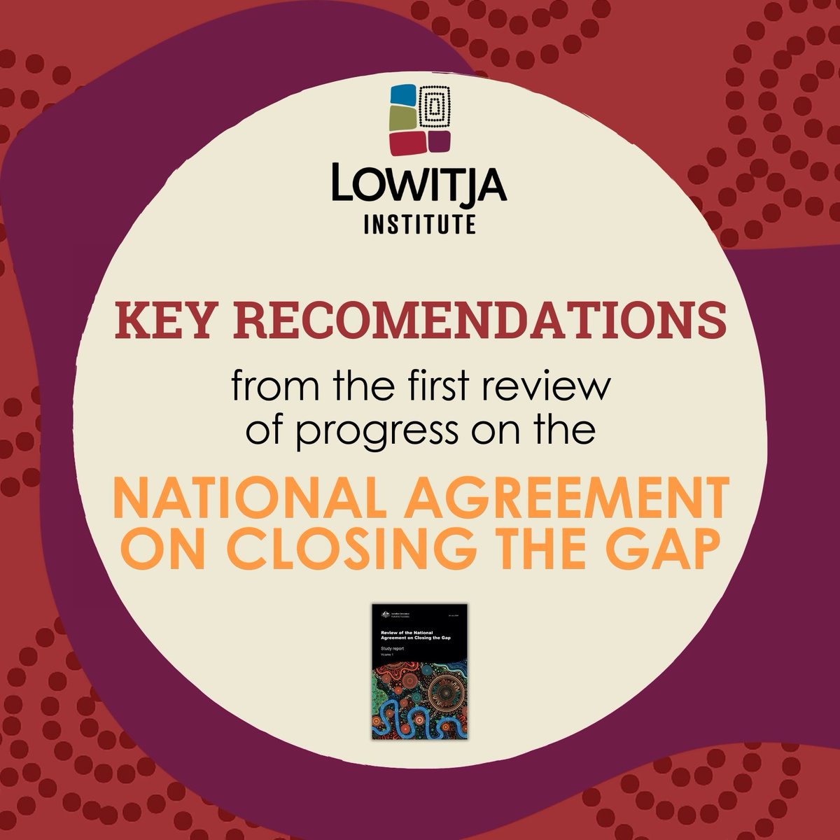 LowitjaInstitut's tweet image. We welcome the recommendations put forward in the Productivity Commission’s review of the National Agreement on Closing the Gap. We urge the state, territory and Australian governments to take up these recommendations.

pc.gov.au/inquiries/comp…
