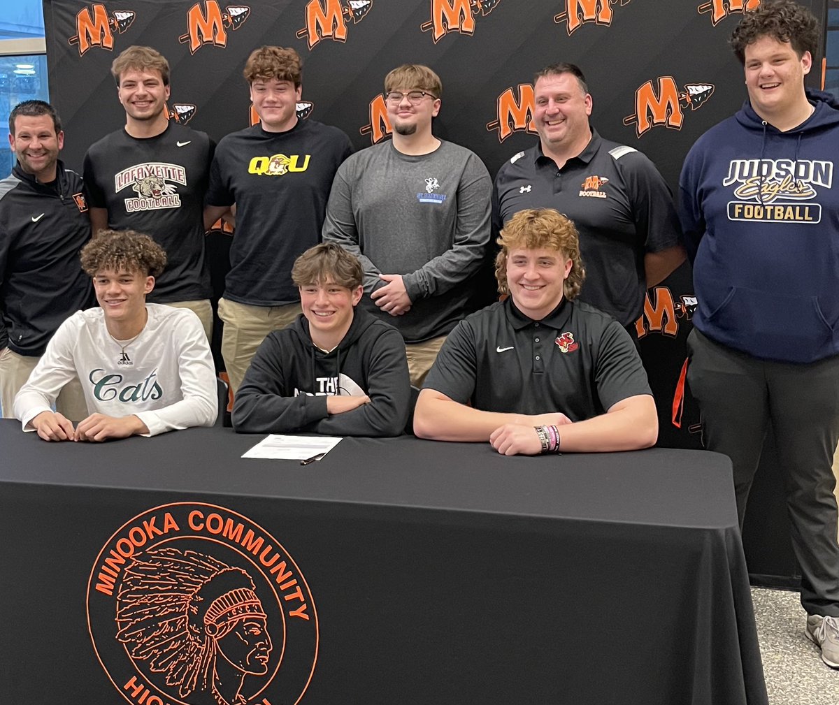 Brady Barrowman (@barrowmanbrady) on Twitter photo Celebrating National Signing Day with the boys! 8 Signees for Nook football!
<a href="/Minooka_Indians/">Minooka Football</a> <a href="/CarsonJacoby_/">Carson Jacoby</a> <a href="/elliotvdm/">Elliot Van Der Male</a> <a href="/d_anderson024/">Donovan Anderson</a> <a href="/nathan_maul12/">nathan maul</a> <a href="/SeanTadel/">Sean “ST” Tadel</a> <a href="/CaydenGarcia24/">Cayden Garcia</a> <a href="/efrein_ramirez/">Efrein Ramirez</a> Celebrating National Signing Day with the boys! 8 Signees for Nook football!
<a href="/Minooka_Indians/">Minooka Football</a> <a href="/CarsonJacoby_/">Carson Jacoby</a> <a href="/elliotvdm/">Elliot Van Der Male</a> <a href="/d_anderson024/">Donovan Anderson</a> <a href="/nathan_maul12/">nathan maul</a> <a href="/SeanTadel/">Sean “ST” Tadel</a> <a href="/CaydenGarcia24/">Cayden Garcia</a> <a href="/efrein_ramirez/">Efrein Ramirez</a>