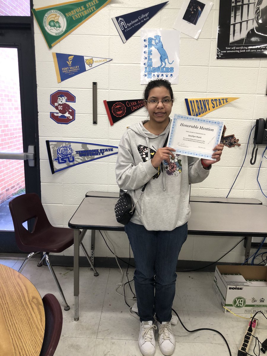 hobbsela1's tweet photo. Congratulations to my 8th grade @GarrettMSGators Writing Fair Winners (1st and 3rd place)and Honorable Mentions! https://t.co/8fgL5OR5Vk