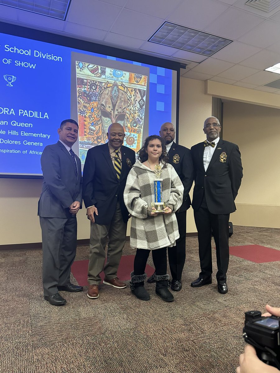 Moments like this is are what I live for! Super proud of my 5th grade student Alejandra for receiving, “Best in Show” in The Black History Month Art Show! Elementary division.🎉#BlackHistoryMonth #YISDfinearts #PebbleHillsES