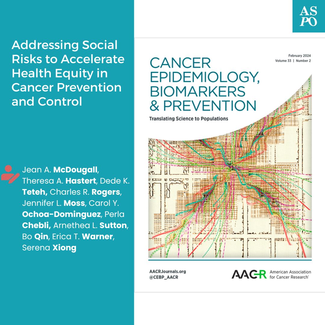 🚨NEW PUB🚨 by @ASPrevOnc #Cancer #DisparitiesSIG leadership council on 'Addressing Social Risks to Accelerate #HealthEquity in Cancer Prevention and Control' published in @CEBP_AACR. 🖥️Learn more: doi.org/10.1158/1055-9….