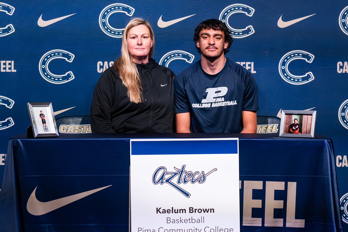 Colt_Basketball's tweet photo. Congratulations to our seniors @AidanSchmidtt and @Kaelum_Brown and their families as they both signed their commitment to @PimaMens_bball. The whole program is proud of you gentlemen. @AaronWindler @CoachKing33 @CasteelAthletic #ColtsOnTheRise https://t.co/Jxv5y4ikRV