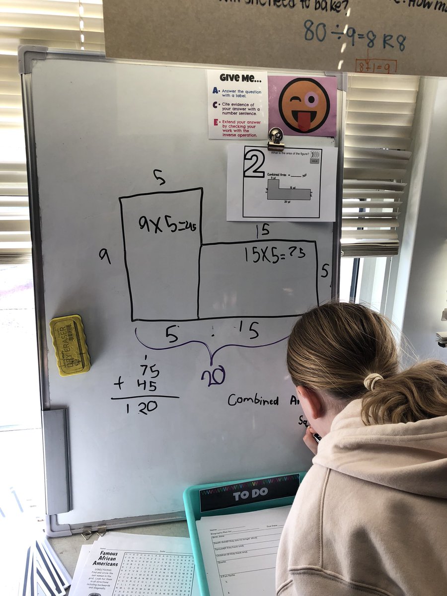 seibertd94's tweet photo. Modeled thin slicing area of composite shapes in @BrexMs 4th grade class @LincroftSchool. Students were begging for spicier problems. Thanks for the inspiration @pgliljedahl and @drMi ! #MTPSPride https://t.co/nXIZL7EcVP