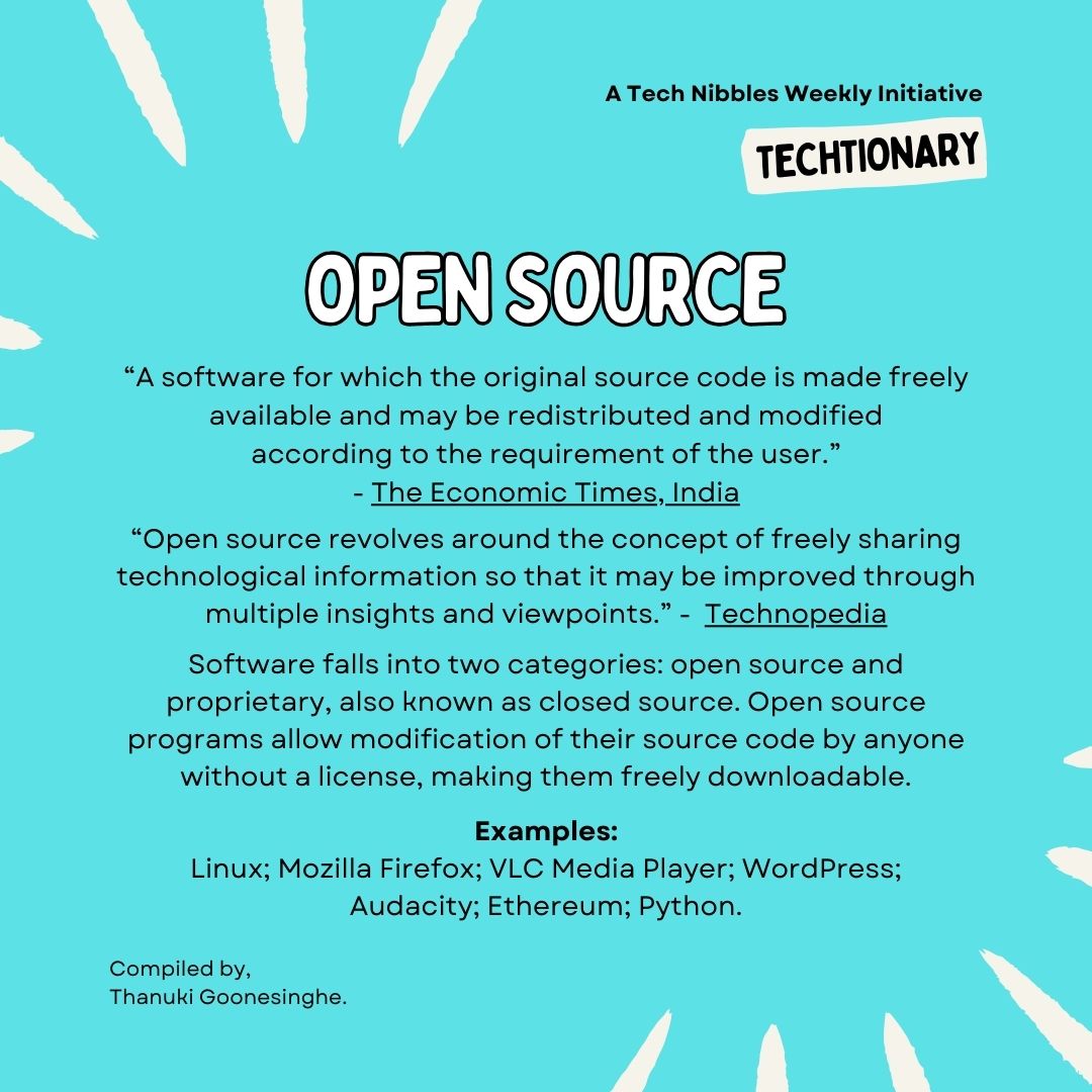 thanuki_g's tweet image. Think your software options are on lockdown? 🔐

Then you haven&apos;t cracked open the world of #opensource yet! ✨

Unlock the fun here. 🔓

Level up your vocab, and stay savvy with #Techtionary!