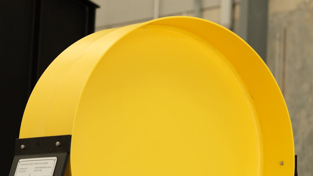 FusionAus's tweet photo. We recently fabricated a lightweight replica of a chlorine gas drum end for Total Chlorine Solutions. The weight and size of a real drum becomes too unwieldy for training purposes. This entire module in yellow and black HDPE can easily be moved by hand. https://t.co/seAD4lHClw https://t.co/N9gpk3Nvsz