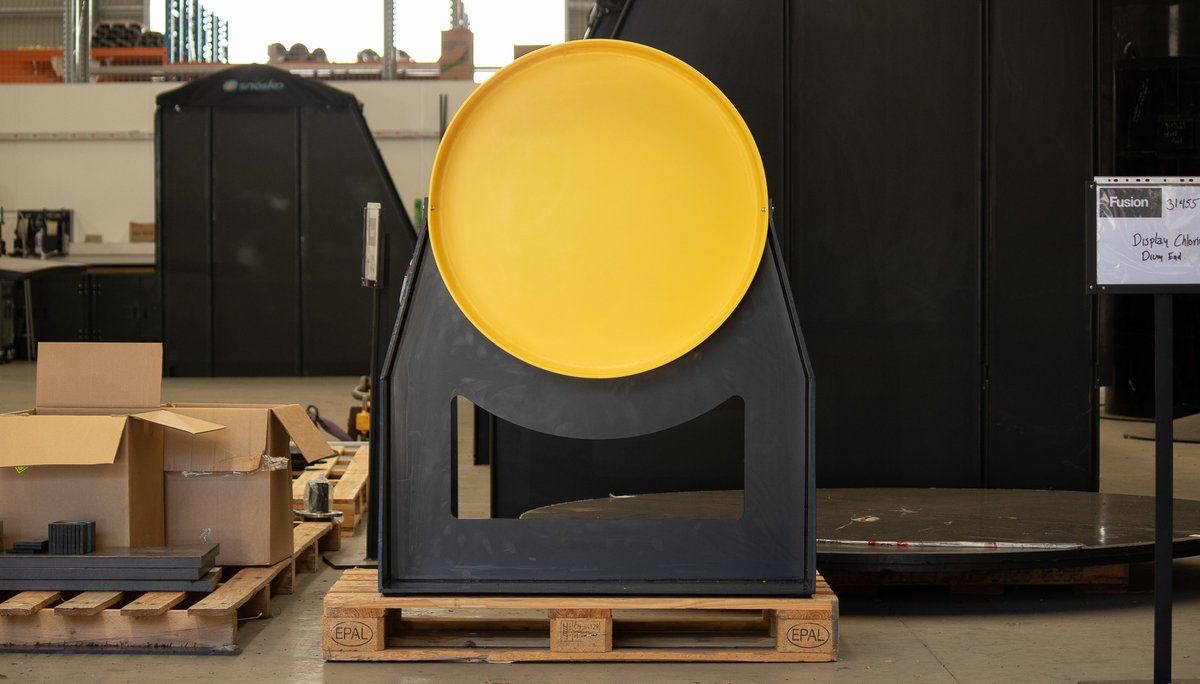 FusionAus's tweet photo. We recently fabricated a lightweight replica of a chlorine gas drum end for Total Chlorine Solutions. The weight and size of a real drum becomes too unwieldy for training purposes. This entire module in yellow and black HDPE can easily be moved by hand. https://t.co/seAD4lHClw https://t.co/N9gpk3Nvsz