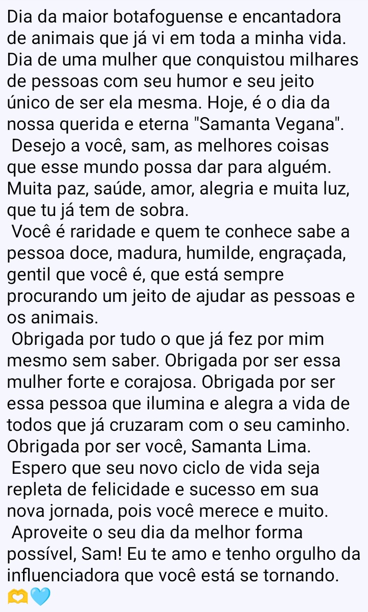 taisaromania's tweet photo. FELIZ ANIVERSÁRIO SAMANTA LIMA
Te amo muitão!! @eusamantalima https://t.co/l9D5pBxFRA