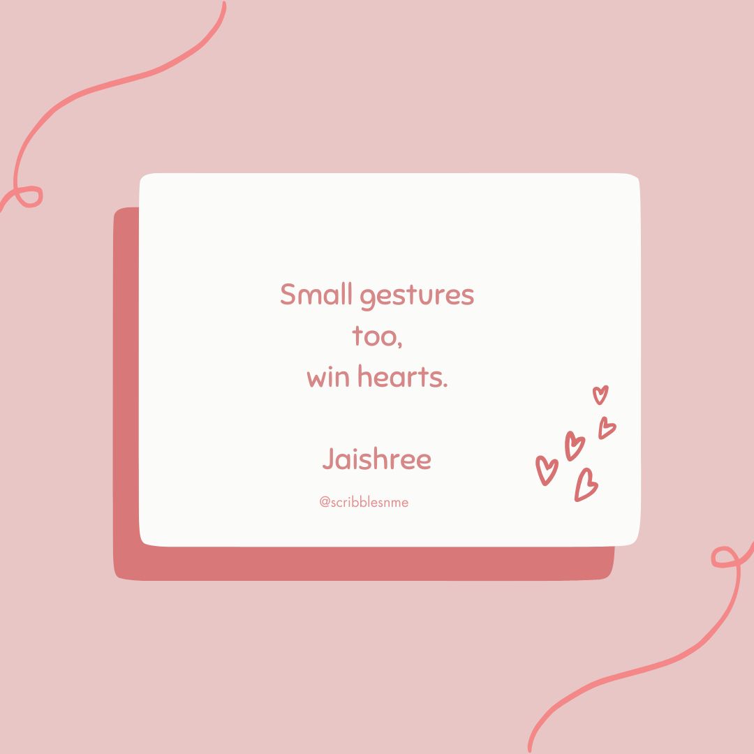 Jaishree_7's tweet image. It is not always about the big things. 
#musing