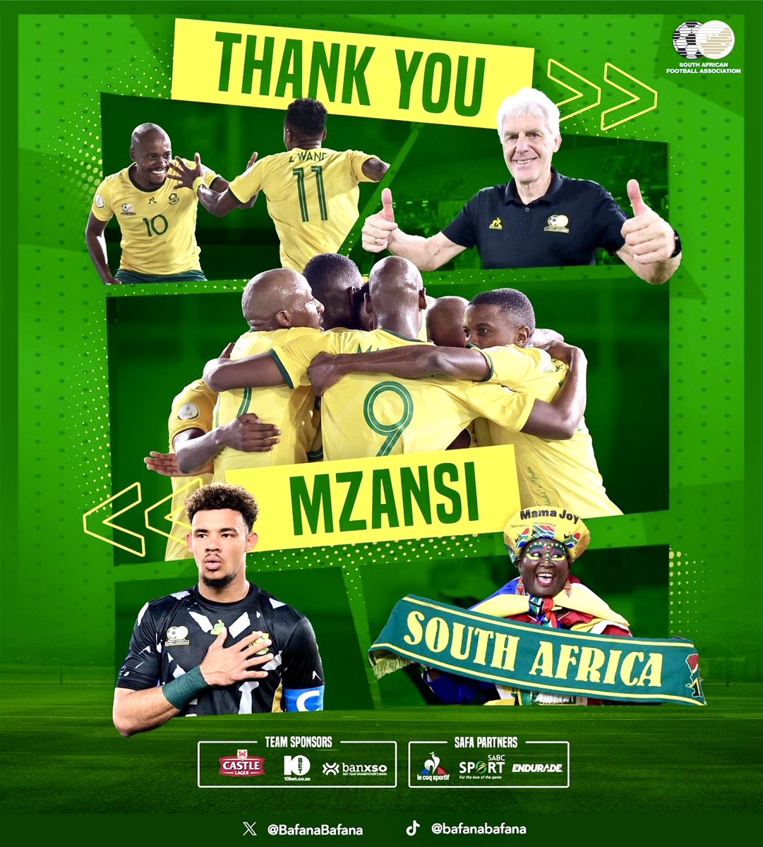 ThuliMadonsela3's tweet photo. Thank you ⁦@BafanaBafana⁩ for showing us what infragility, resilience and grit in action look like. To me you are a bunch of winners #AFCON2023 #BafanaPride https://t.co/3PXVk7YKNe