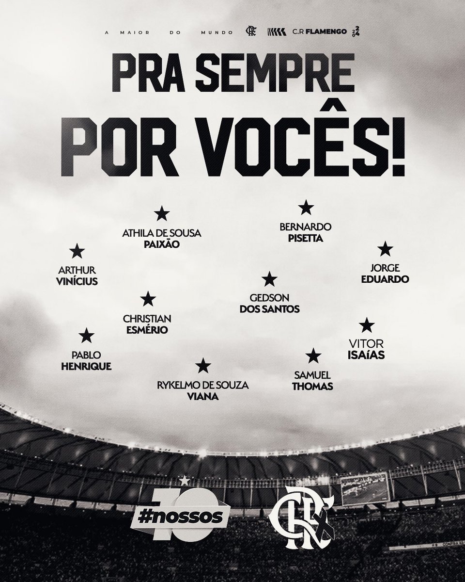 O Flamengo vai jogar pra sempre por vocês.

⭐⭐⭐⭐⭐⭐⭐⭐⭐⭐

#Nossos10