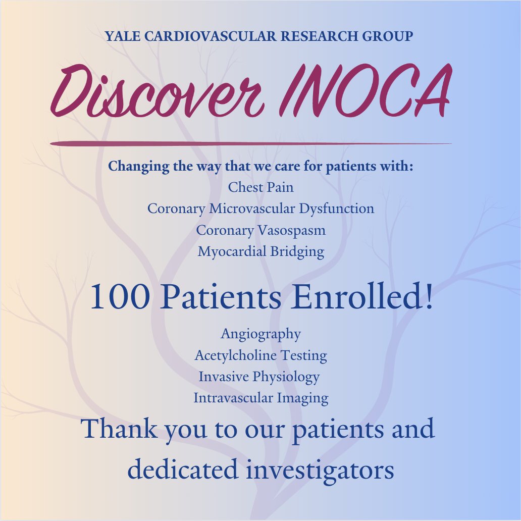 Incredible day for us at @YCRG_Yale @YaleCardiology and all of the DISCOVER INOCA investigators. @NSmilowitzMD @HenrytTimothy @AlexandraLansky @drmeghaprasad @JWMoses @DocSavageTJU @habib_samady @InocaInternati1 @heart_spasms