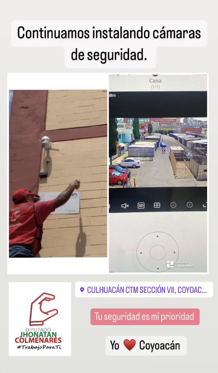 jhoncolre's tweet photo. El día de hoy llegamos a más de 900 cámaras de seguridad instaladas en Coyoacán! 

Hemos sorprendido en flagrancia a más de 15 ladrones con nuestras cámaras además de acompañar a nuestras vecinas y vecinos ante la autoridad correspondiente para levantar las denuncias. 

Nos faltan más de 800 cámaras por instalar a solicitud de nuestra comunidad y nos les vamos a fallar! 

Con la tecnología y el trabajo en conjunto entre autoridades, representantes populares y vecinos vamos a tener el Coyoacán seguro que merecemos y soñamos. 

Yo les prometí en campaña que iba a trabajar por nuestra seguridad y no hay día que no lo hagamos, además de solicitar mejoras para los cuerpos policiales, más luminarias y senderos seguros. 

Tu seguridad y la de Coyoacán son mi PRIORIDAD! 

🐺 🇲🇽