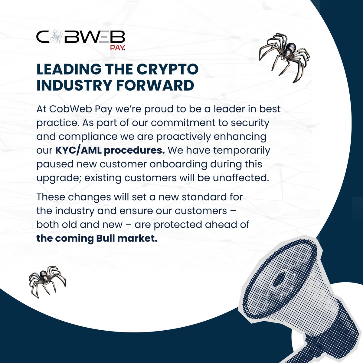 Announcement for CobWeb Pay customers. #cobwebpay #security