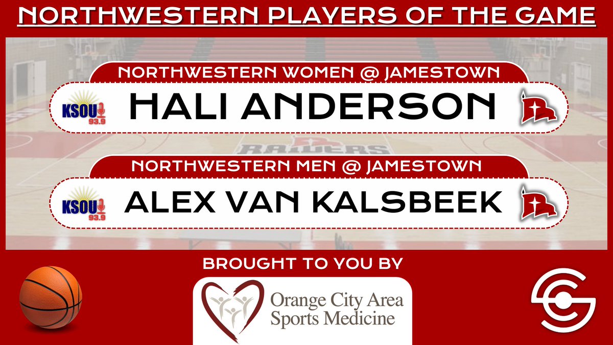 Here are our Northwestern Players of the Game from tonight!

#RaidersStandOut #CollegeHoops 🏀