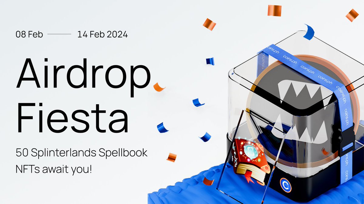🔥 Airdrop Fiesta continues this week with 50 winners of <a href="/splinterlands/">Splinterlands</a> Spellbook NFTs each worth $10 – could it get any better?

Complete the Gleam tasks from Feb 8-14 &amp; join #CoinmunityWednesday on Feb 14, 7PM on Coins Discord Server for a chance to get this exclusive airdrop.