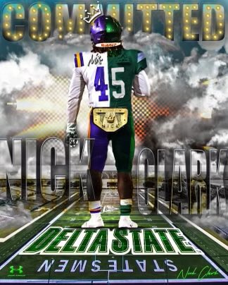 Nick Clark⁴⁵ (@nextupnick45) on Twitter photo new chapter🚶🏾♂️💚🤍!! #Committed <a href="/DeltaStateFB/">#DSUFamily</a> <a href="/DaphneFBTrojans/">Daphne Trojans Football</a>
<a href="/StanMccain/">Stan McCain</a>
<a href="/CoachToddCooley/">Todd Cooley</a>
<a href="/CoachFletch72/">Jonathan Fletcher</a> new chapter🚶🏾♂️💚🤍!! #Committed <a href="/DeltaStateFB/">#DSUFamily</a> <a href="/DaphneFBTrojans/">Daphne Trojans Football</a>
<a href="/StanMccain/">Stan McCain</a>
<a href="/CoachToddCooley/">Todd Cooley</a>
<a href="/CoachFletch72/">Jonathan Fletcher</a>