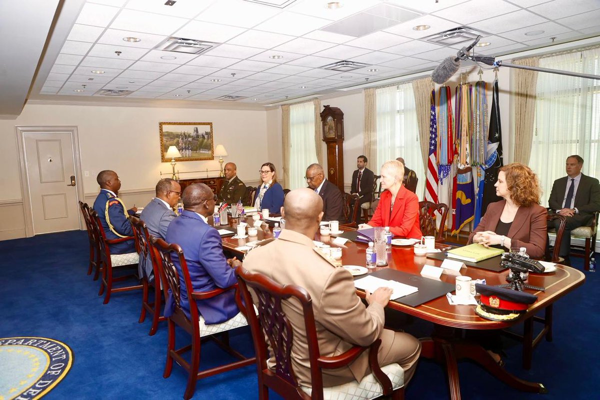 Was hosted by @SecDef Lloyd Austin III at the Pentagon where we discussed a host of issues on the implementation of the Defence Cooperation Framework between the U.S. and Kenya, on strategic partnership.