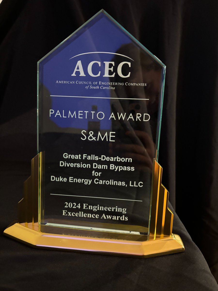 We are pleased to announce the Great Falls-Dearborn Diversion Dam Bypasses Project received the top Palmetto Award at <a href="/theACECSC/">ACEC-SC</a> Engineering Excellence Awards #ACECSC #EEA2024 Read more: smeinc.com/projects/energ…