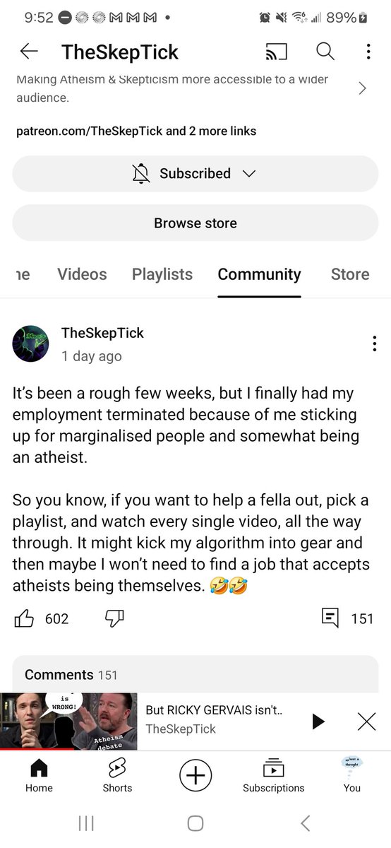 SecularRarity's tweet photo. Ok...let me explain how the The South in the US works...nevermind my friend @The_SkepTick is experiencing it first hand! Quit discriminating against people of no faith!! And go watch every video on this channel 5 times to show support y'all #SouthernAtheists #NormalizeAtheism https://t.co/872Glb1rbA