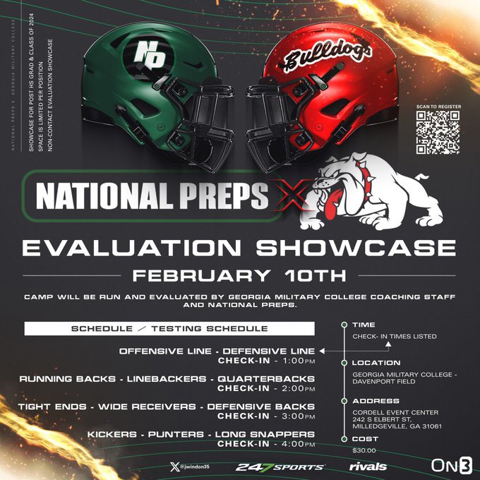 I will be attending the Georgia Military College Showcase this Saturday (2/10) <a href="/jwindon35/">Joe Windon</a> <a href="/JshJacobson/">Josh Jacobson</a> See ya this Saturday!