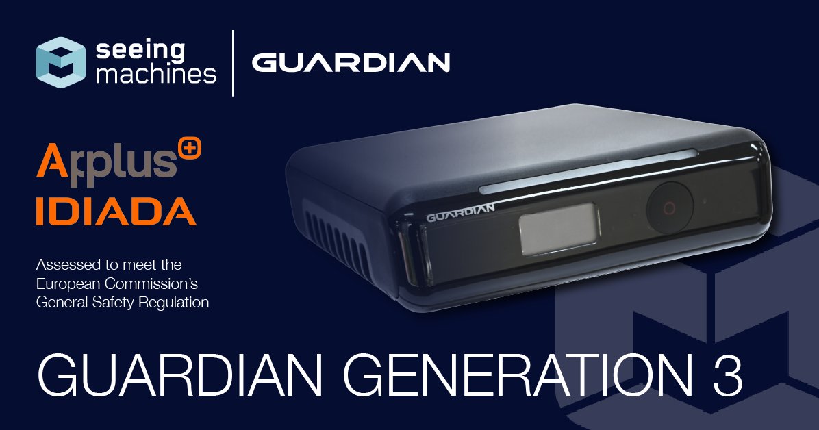 Seeing Machines’ #Guardian Gen 3 has been independently tested by @ApplusIDIADA & assessed to meet the European Commission’s #GSR for #drowsiness detection. We look forward to helping commercial vehicle OEMs in Europe meet this fast-approaching deadline & get people home #safely.