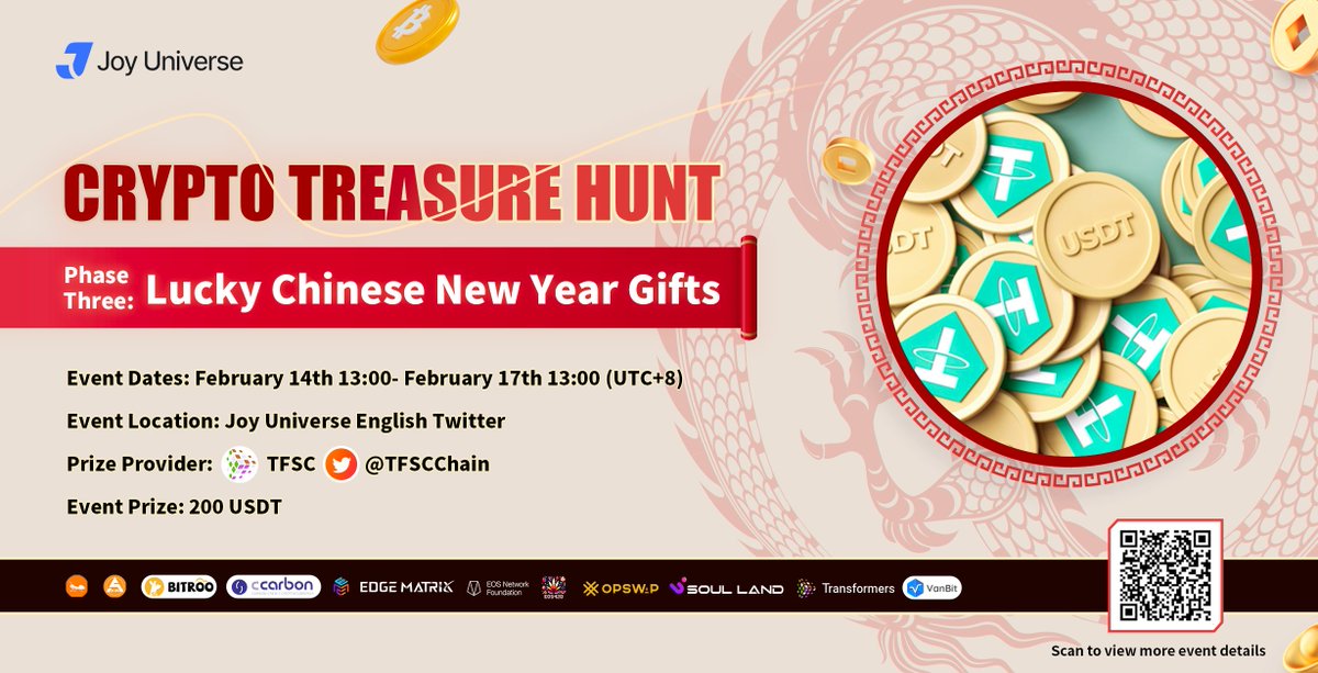 Jucom_Official's tweet photo. Draw 200 USDT in the 10th round of “Crypto Treasure Hunt” lottery events💰

📌Rules:
1. Follow @Juex_io &amp; @TFSCChain
2. RT &amp; @ 2 friends or KOL/KOC
3. Join the official TFSC Discord community: https://t.co/hKCZ3N1o3e
4. Fill in the form👇

🔗Click to draw: https://t.co/mhHIFt4wG7 https://t.co/XqvbC0Kqxw