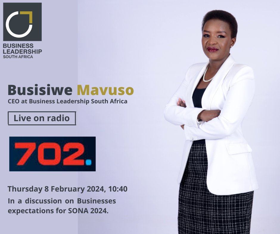 Catch me at 10:40 this morning on #TheCMShow with @TheRealClementM , as I discuss Businesses expectations for #SONA2024 .