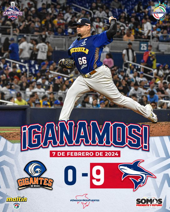 dynamicchannelc's tweet photo. Ya sé que lo he dicho mucho... pero ahí va de nuevo... ¡Adivinen qué! Los WINNING BOYS volvieron a GANAR pero esta vez para asegurar el primer lugar d ela tabla y con NO HIT, NO RUN de ÁNGEL PADRÓN. ¡Increíble temporada de los Tiburones de La Guaira de Venezuela! #PaEncimota https://t.co/QWLM7pmCSK