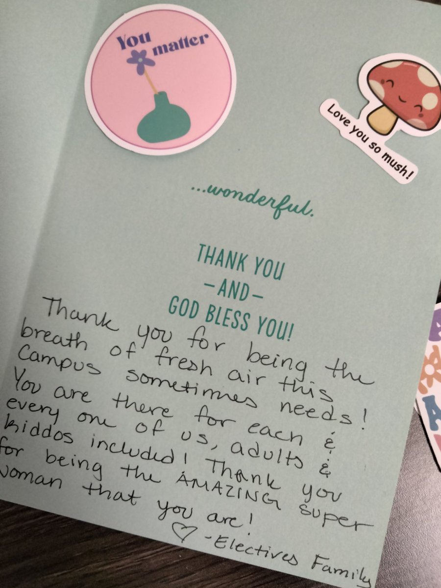 I tend to be very private, but this card...my heart is so full 🥰 I give my all, believe in all, Blessed to be in it all...even on the hardest of days, one's presence, one's words, one's actions can turn the whole world around ❤️🙏🏼 #TFND #NationalSchoolCounselingWeek #tears #joy