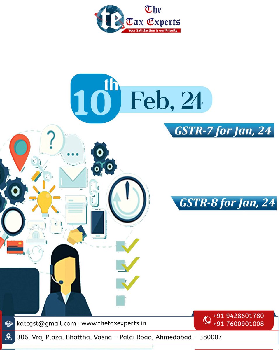 KavyaTax's tweet image. 10 February 2024: Form GSTR-7 is a monthly return filed by individuals who deduct tax at source or TDS under the Goods and Services Tax (GST) for January 2024.
gst #gstpractitioner #GSTReturnFiling #taxcollectedatsource #gstupdate #incometaxduedate #taxpractitioners #accountant
