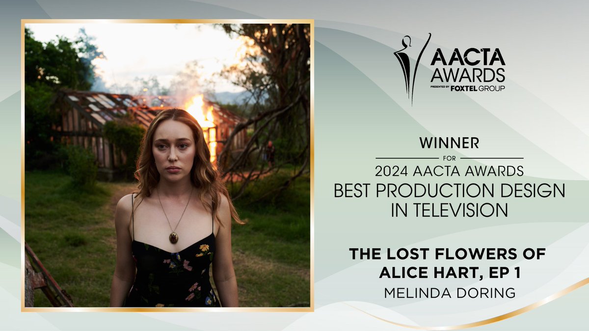 The AACTA Award for Best Production Design in Television goes to The Lost Flowers of Alice Hart

#AACTAs #AACTAAwards #thisisqueensland #playgoldcoast #screenqueensland #experiencegoldcoast