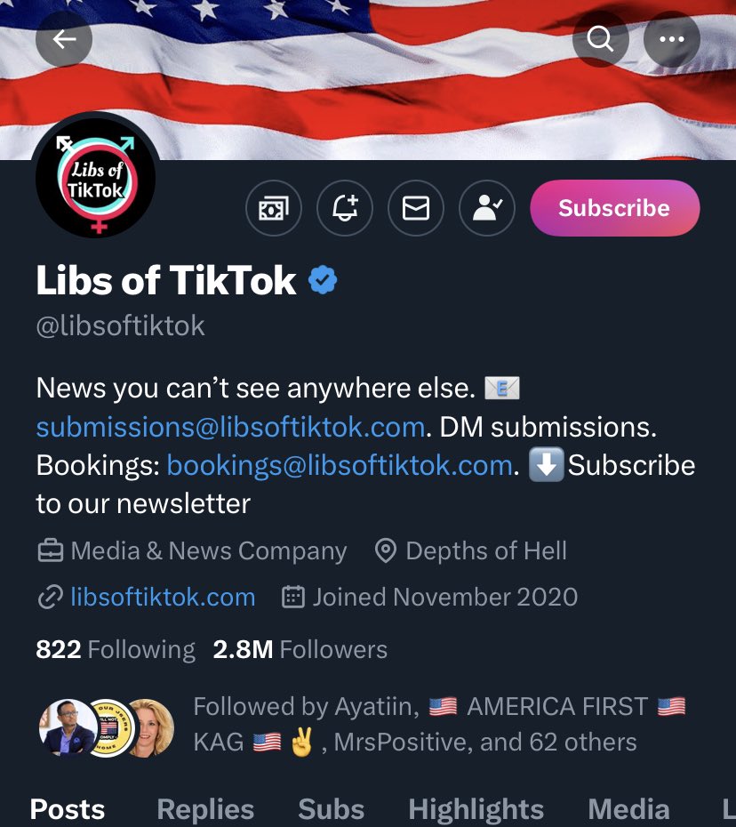Big media is losing large followers now

Minorities have realized big media is the actual enemy of the people we see now😭

@libsoftiktok attacked

One of the Main Twitter accounts that exposes Fake media & Agenda Based Media is getting death Threats from nbc
StandWithHer #ENDnbc