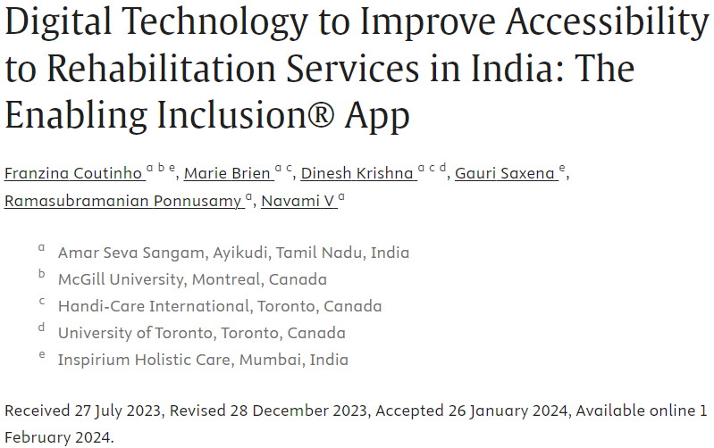 amarseva's tweet photo. Amar Seva Published Again - Recent Publication shows how Technology can improve accessibility to Rehab Services in India.
Click here to read the publication: https://t.co/tfRGapHs1X
.
.
.
.
#AmarSevaSangam #LivetoServe #YouCanMakeADifference #AnInclusiveWorld #EnablingInclusion https://t.co/Wiw9X7ssWJ