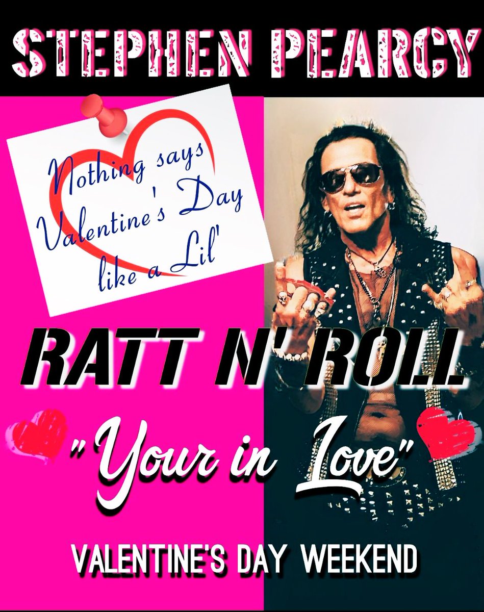 StephenEPearcy's tweet photo. Give or get your Valentines Shout Out from @theRATTpack STEPHEN PEARCY https://t.co/2aQwKFFenz #yrinlove #ratt #kisskiss #lovertime #ValentinesWeek #ValentinesDay ☠️❣️☠️🏴‍☠️ #backinthecellar 1984-2024 #ontour https://t.co/FE47CFkHQu