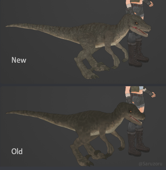 Saruzoru's tweet photo. Started retexturing my dinos. Preferred the colors I had but it was too dark... before I redo next 1, I rly need a better way to paint than the vanilla blender hand-painting flow😅

#blender3d #blender #indiegame #indiegamedev #3d #dinosaur #dinosaurs #dinocrisis #jurassicpark https://t.co/jgZfAqKDpY