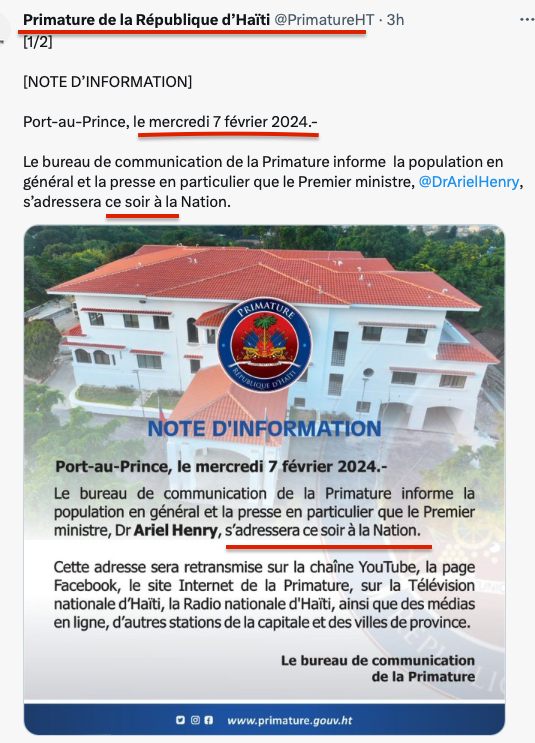 RalphEFrancois's tweet photo. 🔴🇭🇹 Jeudi 8 février, 12:06 am?
Epi nou vle rete sou pouvwa.. 
Un jour viendra où le chien aura besoin de sa queue.. https://t.co/dqvT4tRPIx