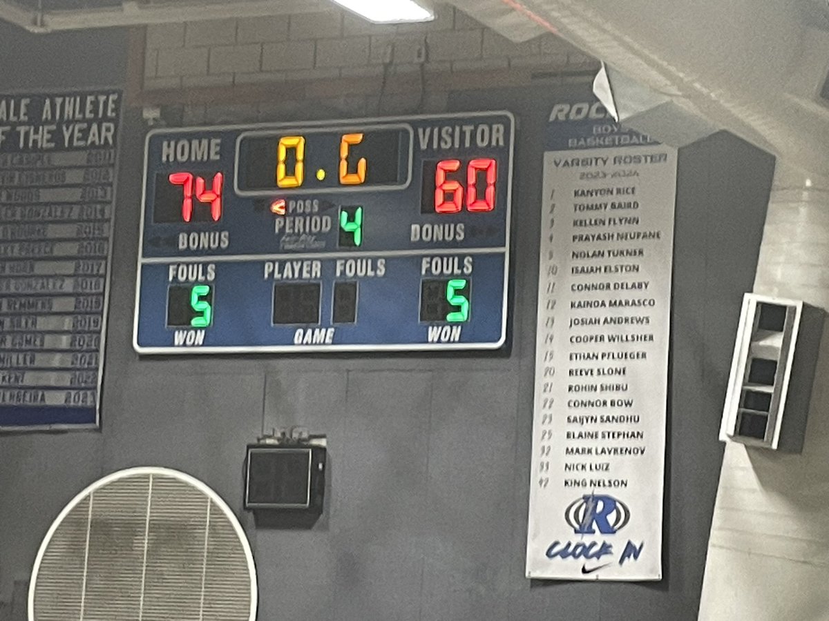 Rocklin @RHSThunderHoops defeats Granite Bay @GBGRIZZNATION 74-60 to claim at least a share of the SFL title! Thunder now 25-2 and 7-2 in SFL. @marklavrenov_ (22) @kanyonrice (14) @kainoa_marasco (12) @jodeedrews (11) and @connordelaby5 (10) led Rocklin in scoring. #BoltUp⚡️🏀