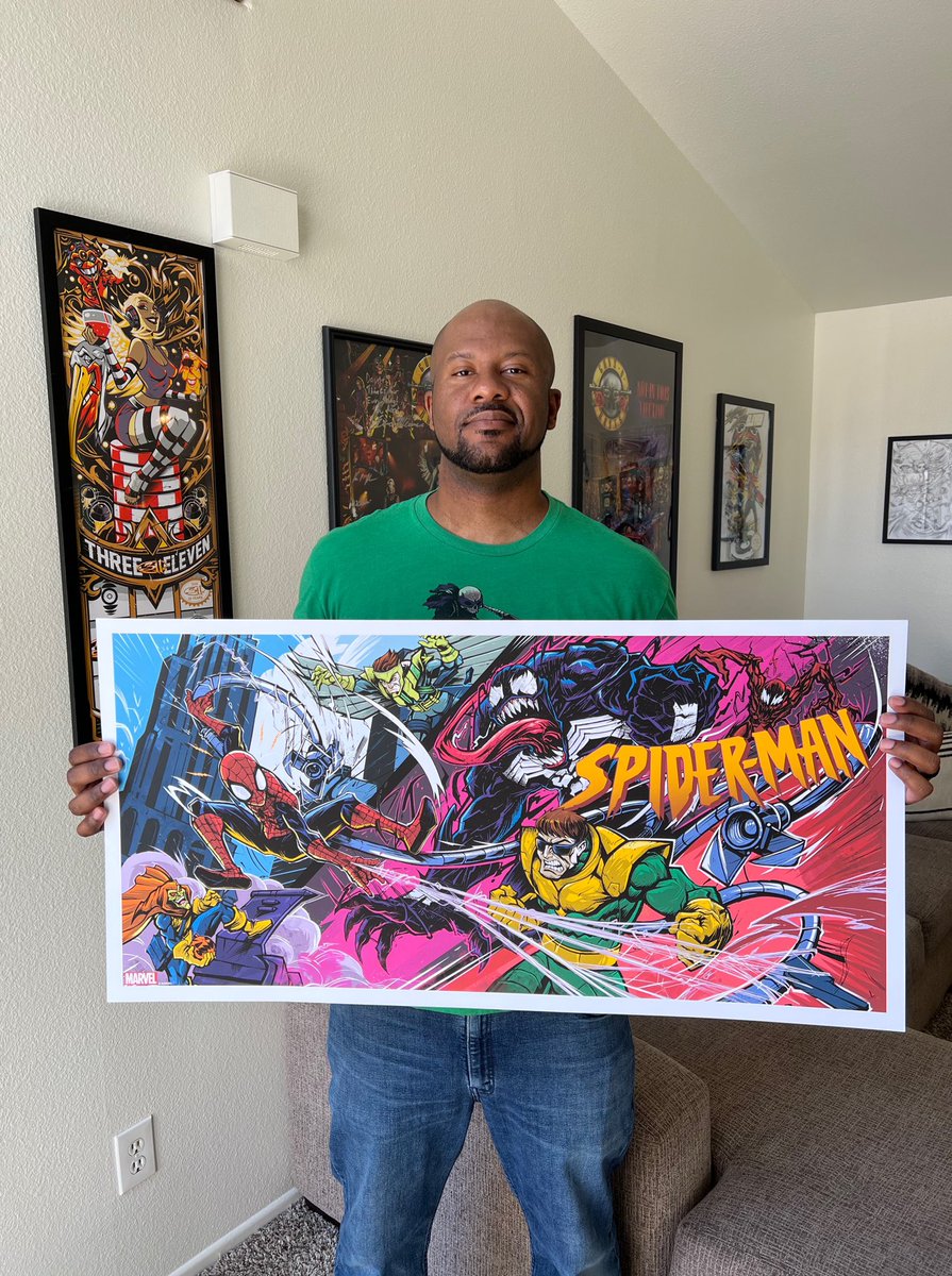 daynehenry's tweet photo. Had the best time with this poster. Big thanks to @BottleneckNYC and for the opportunity. #SpiderMan https://t.co/e80cb2hPAT