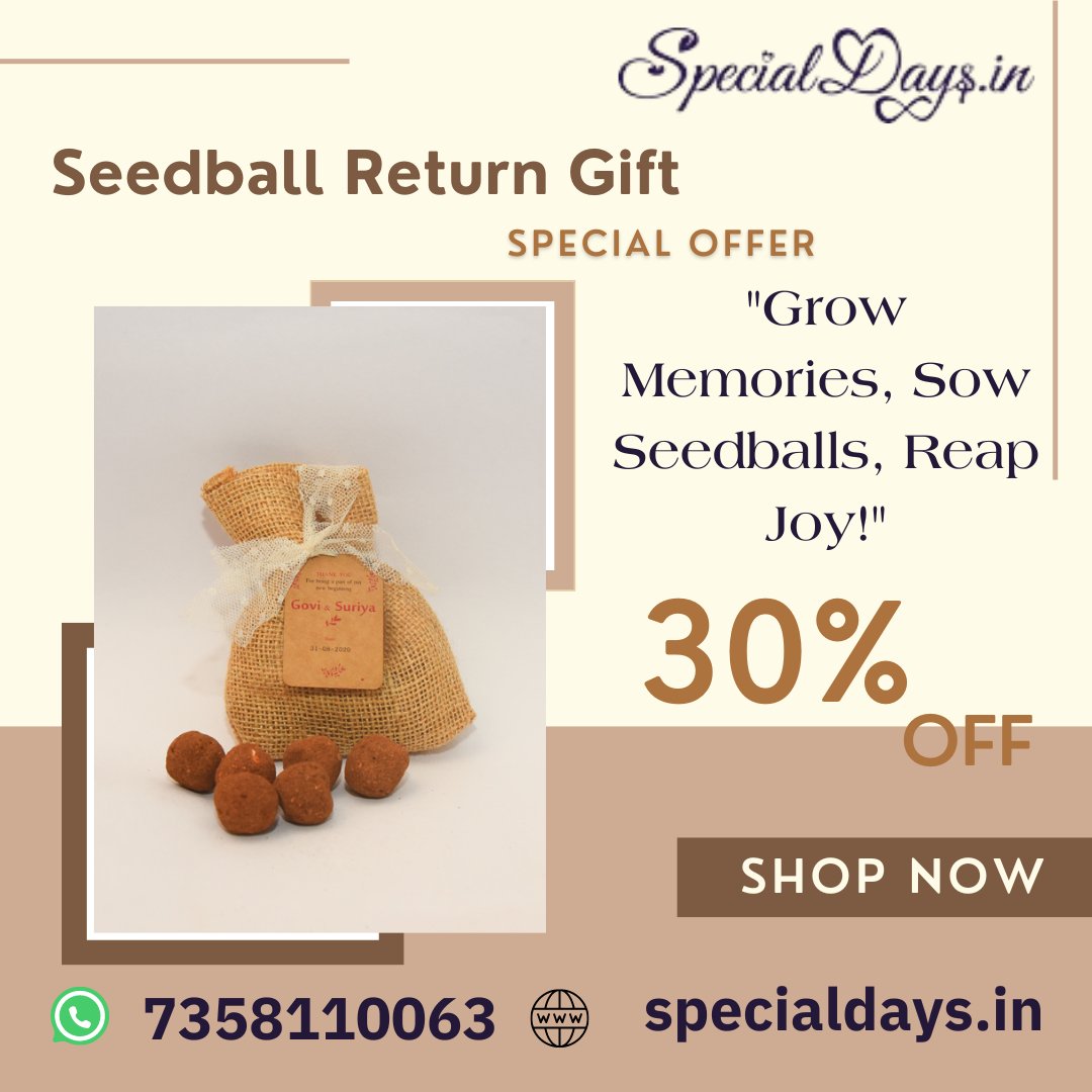 #seedballreturngifts '🌱✨ Discover the perfect eco-friendly return gifts at Specialdays.in! 
.
#birthdayreturngift#housewarminggift #ba byshowergiftsrngift#weddingreturngift
#birthdayreturngift#housewarminggift#babyshowergifts
#seedbooam#seeds#seedjutebag