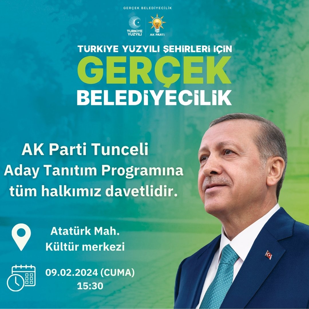 akparti_tunceli's tweet photo. 📍 Tunceli

AK Parti Tunceli
Aday Tanıtım Programına tüm halkımız davetlidir. https://t.co/dbaRSxBUOf