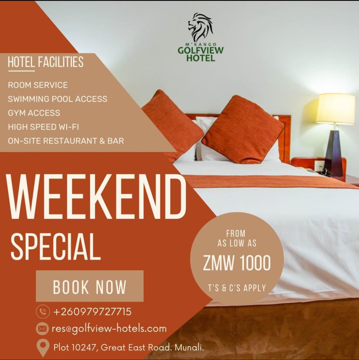 A little Staycation never hurt anybody. So pack up your weekend bag and check in with us. Email res@golfview-hotels.com or call +260979727715 more information. #servingyouwithpride #hotels #lusaka #2024Staycation #Mkango #Golfview #Zambia