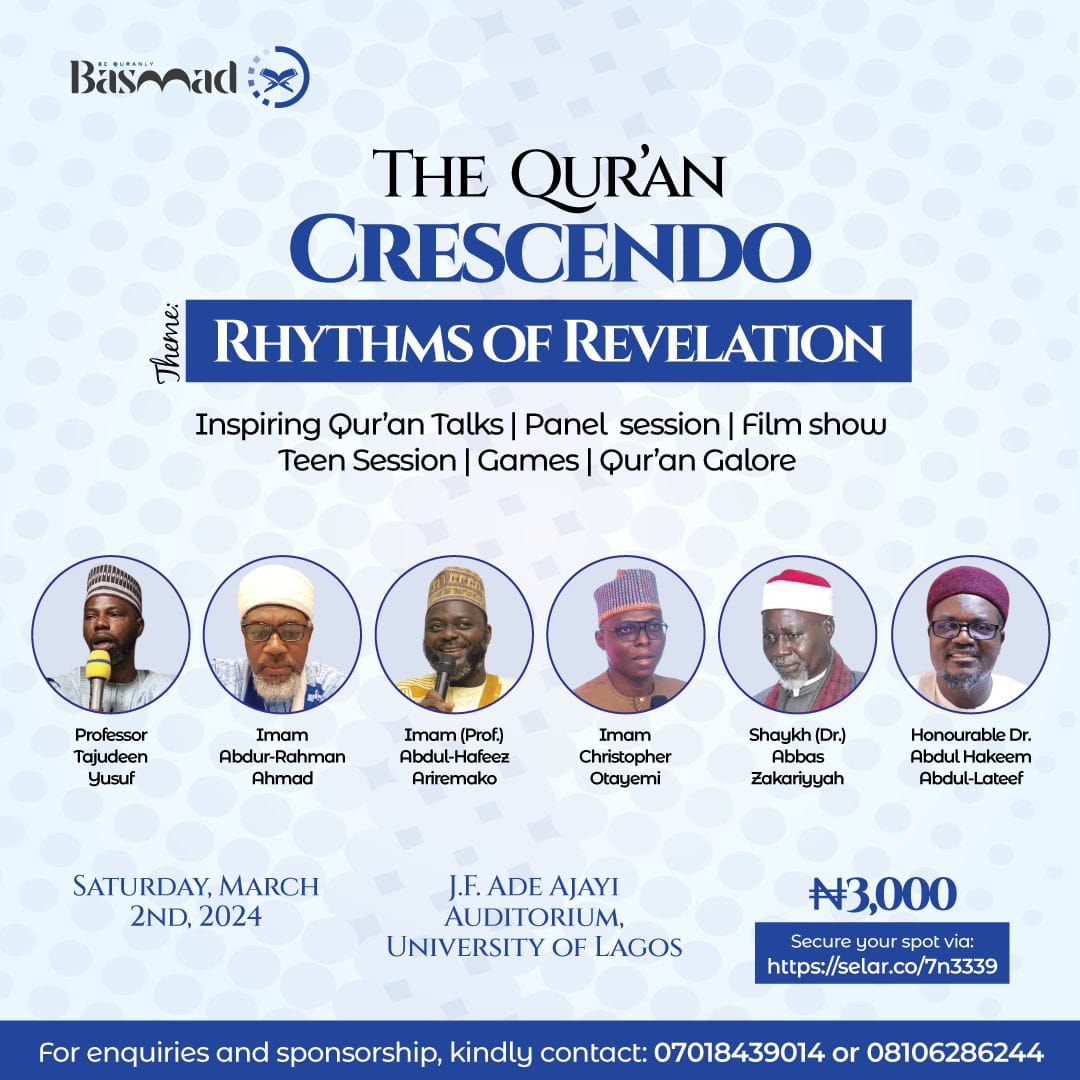 quran_crescendo's tweet photo. Asalam Alaykum warahmatuLlah wabarakatu, brethren

Embark with us on a transformative journey into the essence of the Qur'an at The Qur'an Crescendo

Prepare to be swept away, our event lineup, features Inspiring Qur'an Talks, Teen sessions, Workshop sessions, Games and much more https://t.co/jlQvKyRgnT