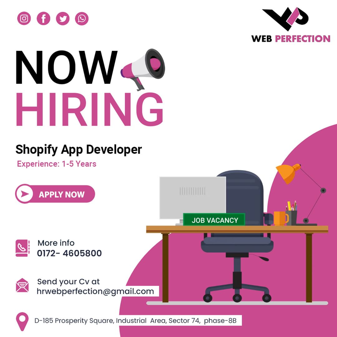 webperfection3's tweet image. xciting Opportunity at Web Perfection Technology
We are hiring for #Shopify_App_Developer with 1-5 years of experience.
If you have a strong background in coding , this could be the perfect fit!