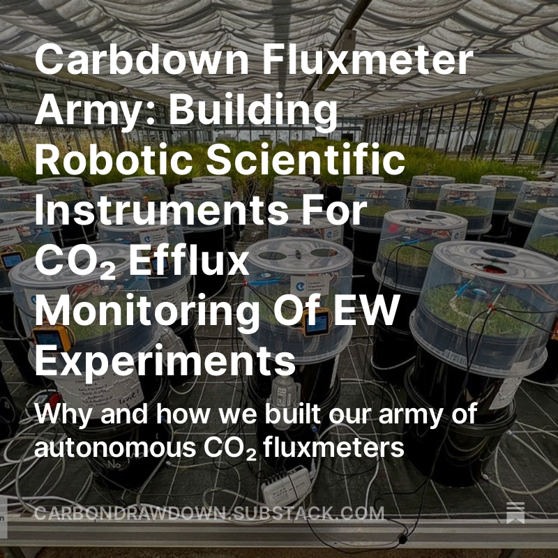 Carbon Drawdown Initiative (@carbon_drawdown) on Twitter photo Our latest blog article tells the story of our fluxmeter army.
Our greenhouse has almost 400 pots, a huge number that makes it not feasible to carry out manual CO₂ efflux measurements. At this scale we need an automated solution to do these measurements, especially when short Our latest blog article tells the story of our fluxmeter army.
Our greenhouse has almost 400 pots, a huge number that makes it not feasible to carry out manual CO₂ efflux measurements. At this scale we need an automated solution to do these measurements, especially when short