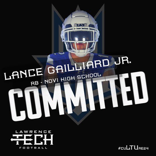 Lance Gailliard Jr (@lance_gailliard) on Twitter photo After discussing with my family, I am proud to announce that I am continuing my football career at Lawrence Tech University! <a href="/LTU_FB/">LTU Football</a> @CoachMerchLTU <a href="/novifootball/">Novi Football</a> After discussing with my family, I am proud to announce that I am continuing my football career at Lawrence Tech University! <a href="/LTU_FB/">LTU Football</a> @CoachMerchLTU <a href="/novifootball/">Novi Football</a>