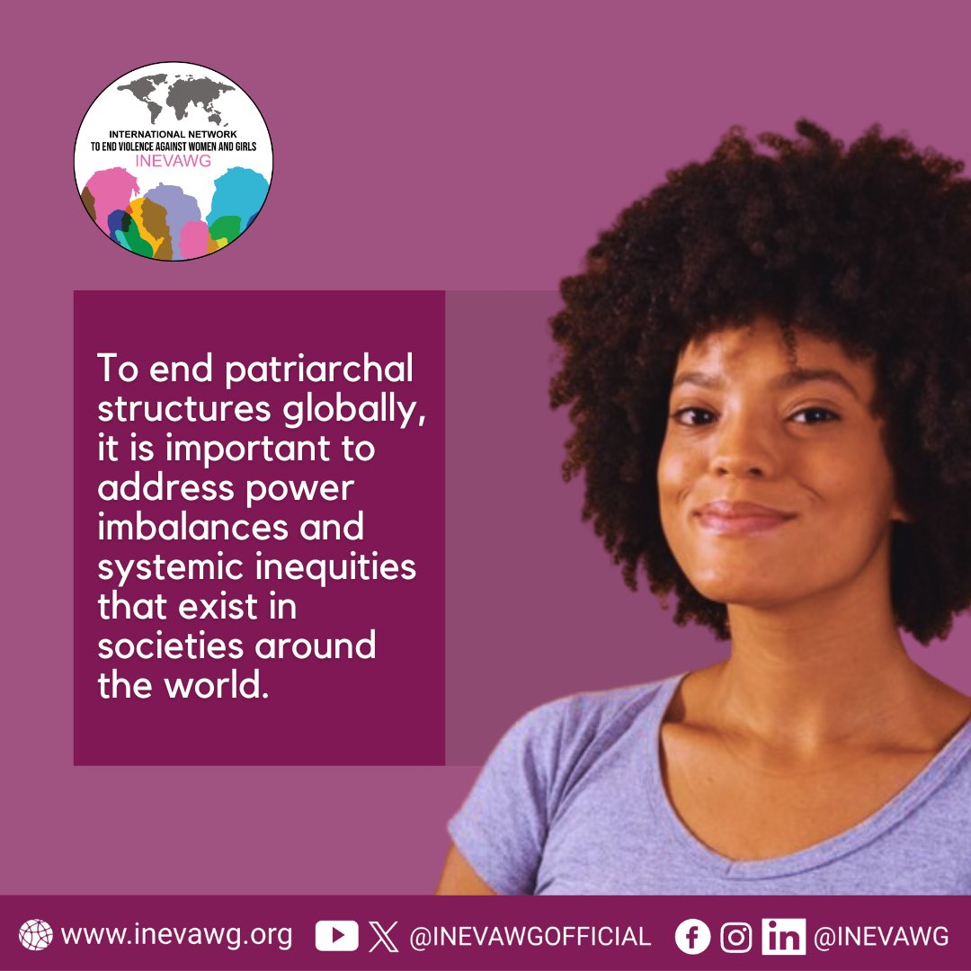 To end patriarchal structures globally, it is important to address power imbalances and systemic inequities that exist in societies around the world.

#AThread
#INEVAWG #EndVAWG #PoliticalAction #VAWG #Repoliticization