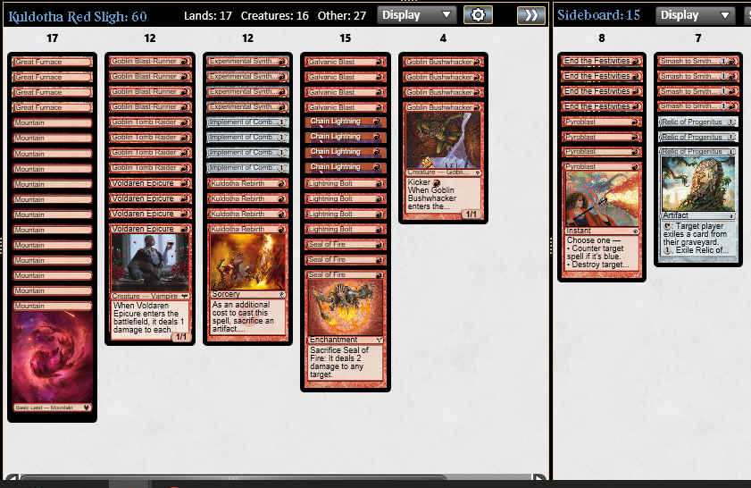 selkcahs's tweet photo. Split Pauper 🏆 with trusty Kuldotha Red, playing standard list with good results even against a field full of UR Skred, which is pretty a bad matchup.

SB Guides for Kuldotha in my Patreon: https://t.co/cpKv88PnOL

@fireshoes @PauperDecklists #mtgpauper #Kuldotha https://t.co/4caxRcItJu
