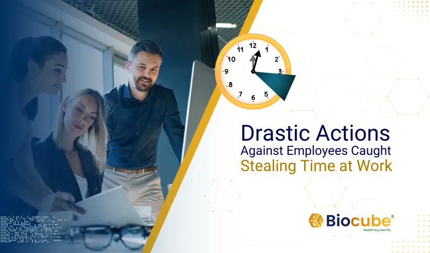 #TimeTheft🕒can significantly impact organizational productivity and finances. Discover the drastic actions #organizations take against #employees caught stealing #time at #work. 
Read more:  biocube.ai/blog/drastic-a…

#Workplace #globalimpact #TruNtrance #AI #Biometrics #techblog